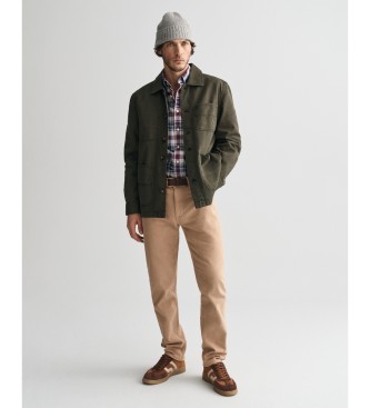 Gant Flanellhemd Regular Fit Marine Kariert Jasp