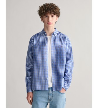 Gant Camisa Vichy Shield Teens em popelina xadrez azul