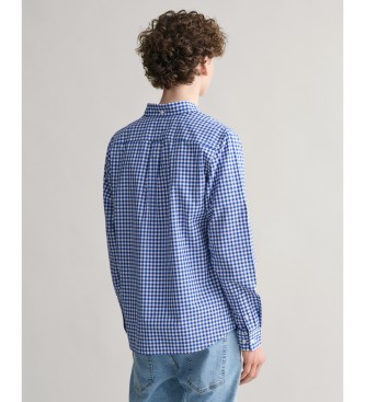 Gant Camisa Vichy Shield Teens em popelina xadrez azul