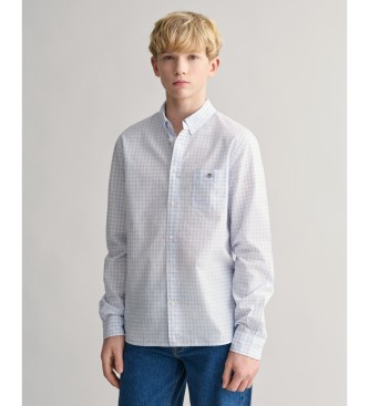 Gant Camisa Vichy Shield Teens em popelina xadrez azul