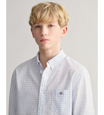 Gant Camisa Vichy Shield Teens em popelina xadrez azul