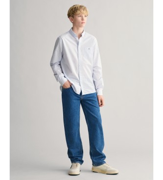 Gant Camisa Vichy Shield Teens em popelina xadrez azul