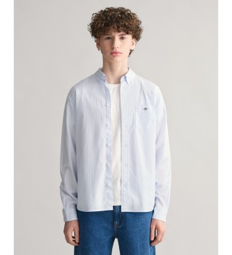 Gant Shield striped poplin shirt blue