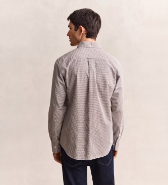 Gant Chemise classique à carreaux Vichy taupe