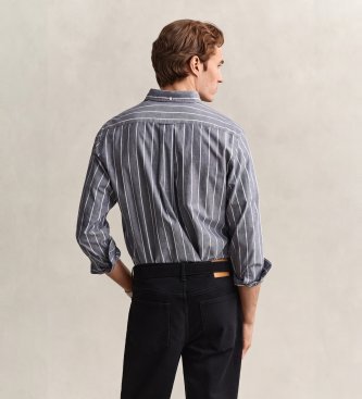 Gant Chemise en popeline chinée à rayures grises