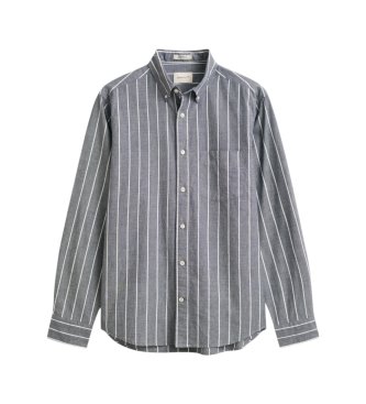 Gant Chemise en popeline chinée à rayures grises