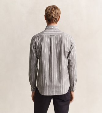 Gant Chemise en popeline chinée à rayures marron