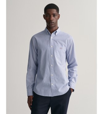 Gant Camicia blu in popeline a righe da banchiere dalla vestibilit regolare