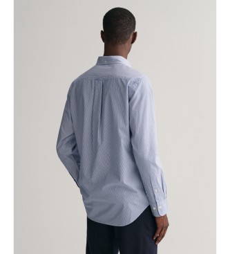 Gant Camicia blu in popeline a righe da banchiere dalla vestibilit regolare