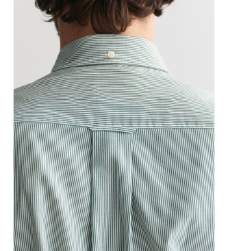 Gant Camisa de popelina Regular Fit Banker Stripe verde