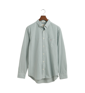 Gant Camisa Poplin Regular Fit Banker Stripe verde