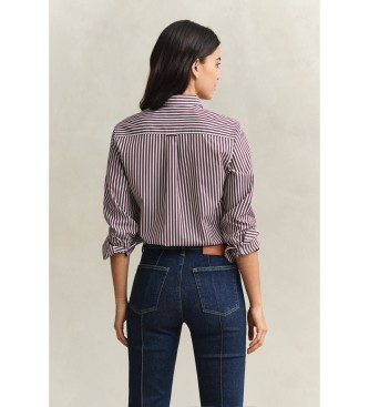 Gant Camisa de listras cor de bordô