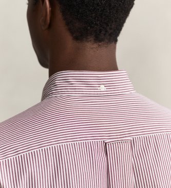 Gant Feines bordeauxrot gestreiftes Hemd