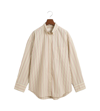 Gant Chemise oversize en popeline  rayures beiges