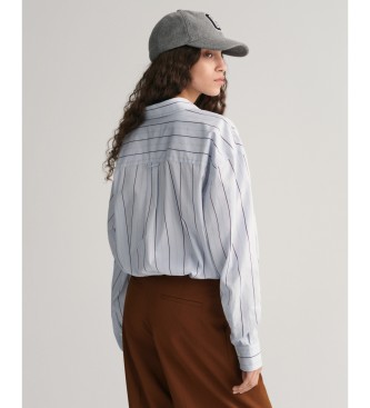 Gant Oversized bl Compact-stribet poplinskjorte i overstrrelse