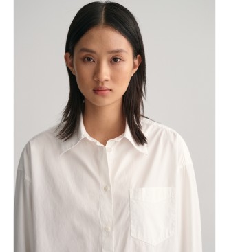 Gant Camisa extragrande de popelina con puos anchos  blanco