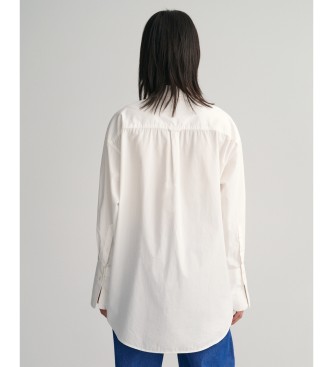 Gant Oversized poplinskjorte med brede manchetter hvid