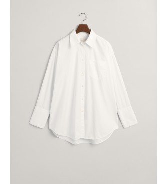 Gant Camisa de popelina oversized com punhos largos branca