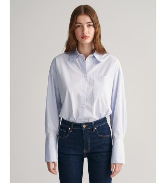 Gant Oversized poplin overhemd met brede manchetten blauw