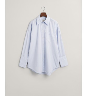 Gant Prevelika srajca iz poplina s širokimi manšetami modra