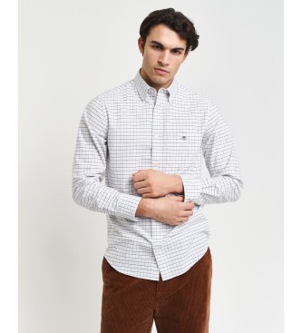 Gant Tattersall Classic Regular Fit ternet Oxford-skjorte hvid