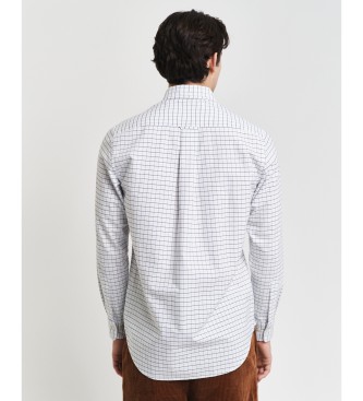 Gant Tattersall Classic Regular Fit rutig Oxfordskjorta vit