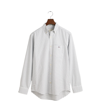 Gant Tattersall Classic Regular Fit rutig Oxfordskjorta vit