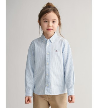 Gant Shield Gestreept Oxford Overhemd Blauw