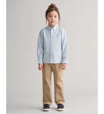 Gant Shield Gestreept Oxford Overhemd Blauw