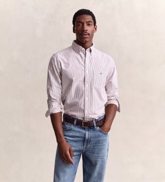Gant Oxford-Hemd Regular Fit mit granatroten Streifen