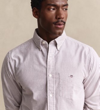 Gant Oxford-Hemd Regular Fit mit granatroten Streifen