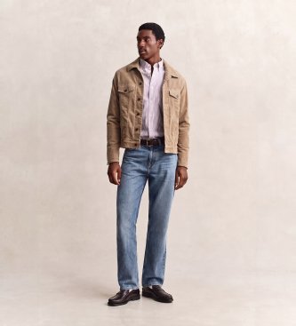 Gant Oxford-Hemd Regular Fit mit granatroten Streifen