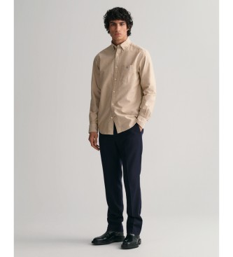 Gant Brun Oxfordskjorta med normal passform