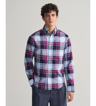 Gant Srajca Oxford Regular Fit Archive Checked Shirt modra