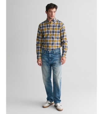 Gant Regular Fit Oxford-skjorte Archive Checked Yellow, Navy