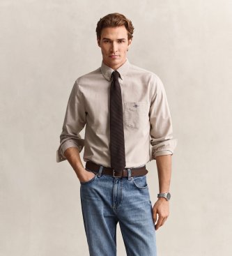 Gant Chemise Oxford Regular Fit Classique Beige