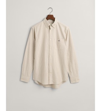 Gant Regular Fit Oxford-skjorte i brun med fine striber