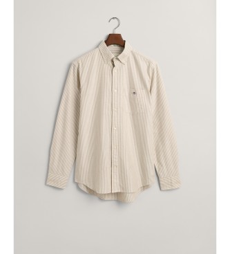 Gant Regular Fit Oxford Hemd in braun fein gestreift