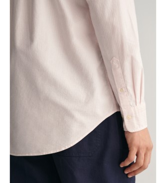 Gant Camisa Oxford de ajuste regular em riscas finas cor-de-rosa