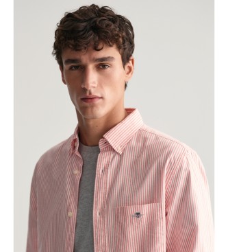 Gant Camisa Oxford de ajuste regular em riscas finas cor-de-rosa
