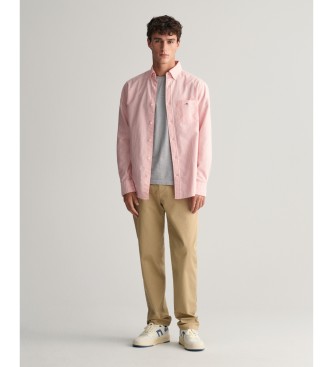 Gant Regular Fit Oxford-skjorte i pink med fine striber