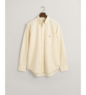 Gant Yellow Regular Fit Oxford Shirt with Fine Stripes