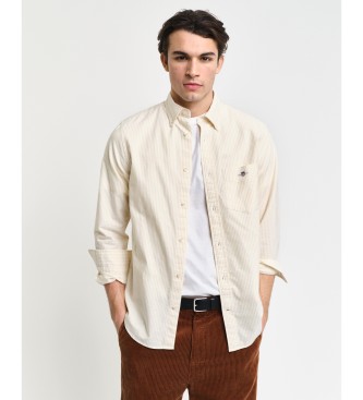 Gant Gelbes Regular Fit Oxford-Hemd mit feinen Streifen