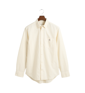 Gant Gelbes Regular Fit Oxford-Hemd mit feinen Streifen