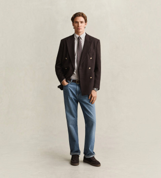 Gant Chemise Oxford Regular Fit rayures beige