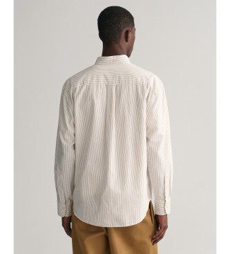 Gant Camicia Oxford d'archivio dalla vestibilit comoda a righe bianco sporco