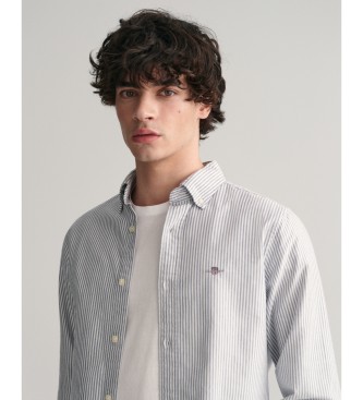 Gant Camisa oxford de corte justo com riscas finas azuis