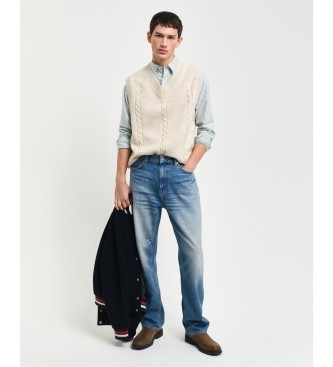 Gant Oxford Slim Fit Randig Skjorta med smal passform turkos