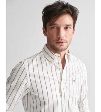 Gant Camisa Oxford Slim Fit elstica de rayas blanco