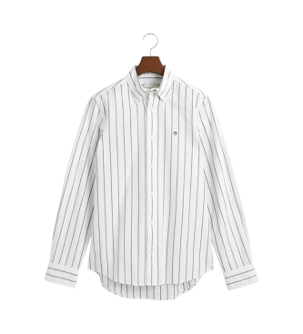 Gant Camisa Oxford Slim Fit Stretch Striped Stretch Oxford Branco